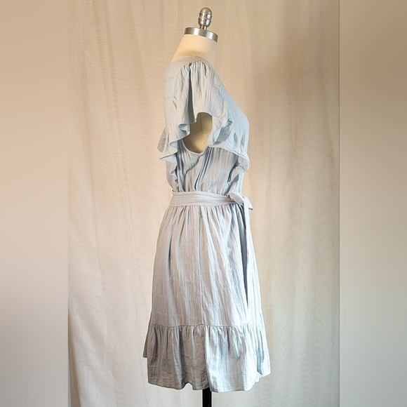 H&M Soft Blue Midi Dress with Ruffles - Picture 2 of 6